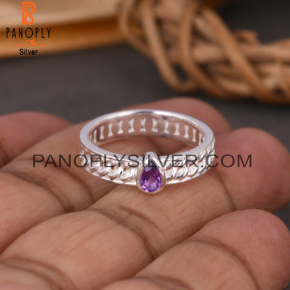 Amethyst Pear 925 Sterling Silver Ring