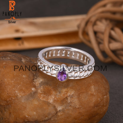 Amethyst Pear 925 Sterling Silver Ring