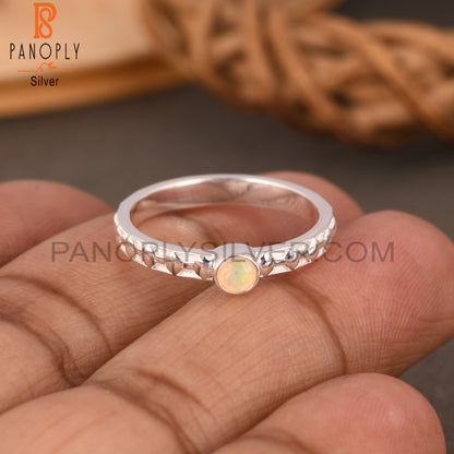 Ethiopian Opal Round 925 Silver Ring