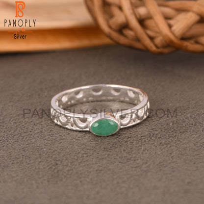 Emerald Oval 925 Sterling Silver Ring