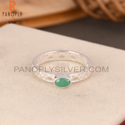 Emerald Oval 925 Sterling Silver Ring