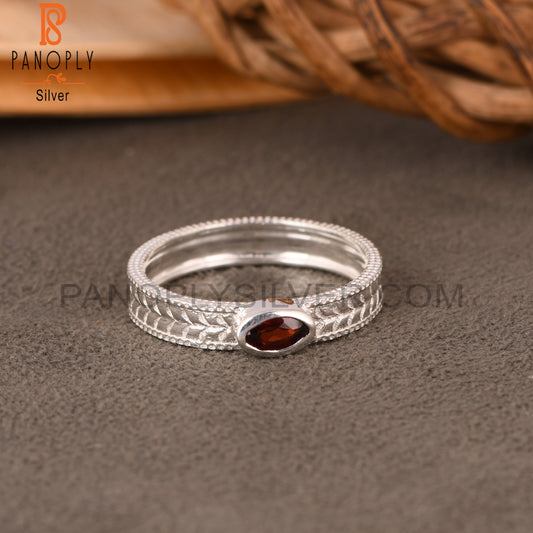 Garnet Oval 925 Sterling Silver Ring