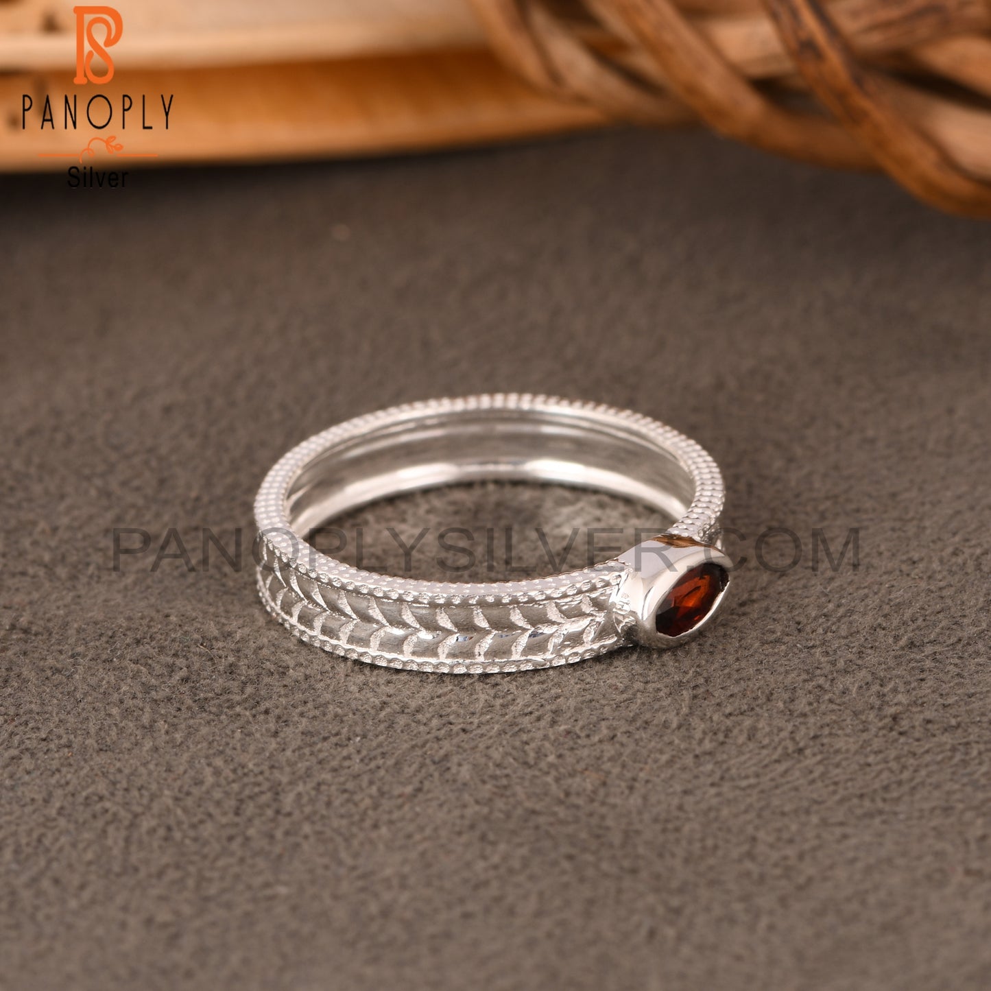 Garnet Oval 925 Sterling Silver Ring