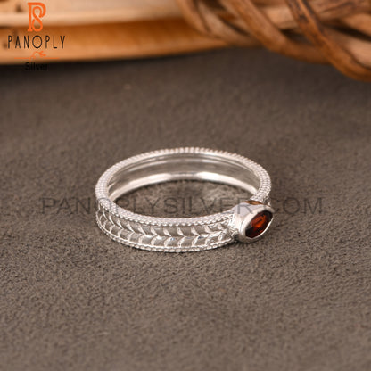 Garnet Oval 925 Sterling Silver Ring