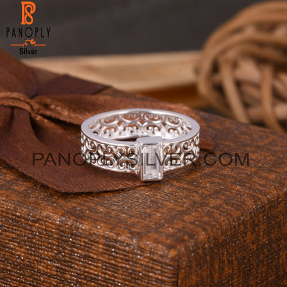 Branch Spinner Cubic Zirconia 925 Sterling Silver Ring