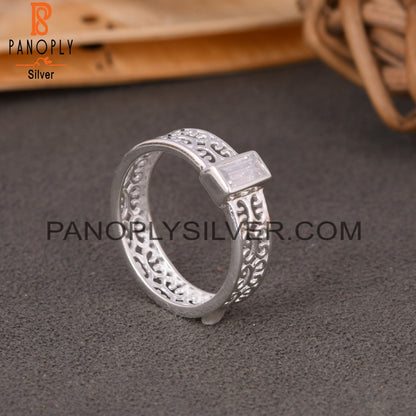 Branch Spinner Cubic Zirconia 925 Sterling Silver Ring