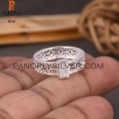 Branch Spinner Cubic Zirconia 925 Sterling Silver Ring