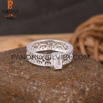 Branch Spinner Cubic Zirconia 925 Sterling Silver Ring