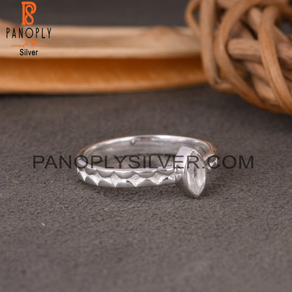 Crystal Quartz Marquise 925 Sterling Silver Aniversary Ring