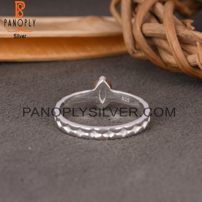 Crystal Quartz Marquise 925 Sterling Silver Aniversary Ring