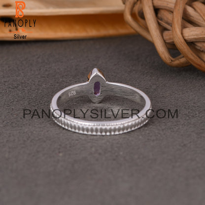 Silver Jewelry Amethyst Marquise 925 Sterling Silver Ring