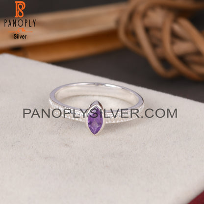 Silver Jewelry Amethyst Marquise 925 Sterling Silver Ring