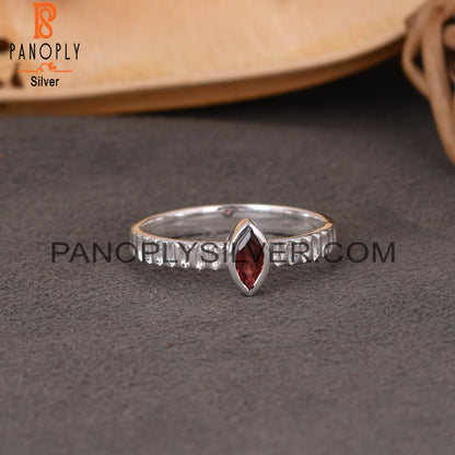 Garnet Marquise 925 Sterling Silver Ring