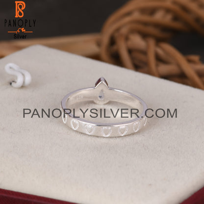 Rainbow Moonstone Pear 925 Sterling Silver Ring
