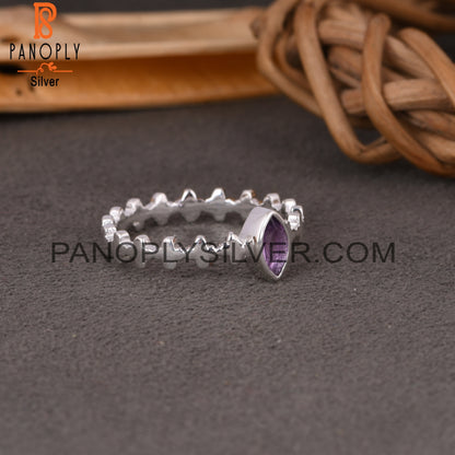 Amethyst Marquise 925 Sterling Silver Purple Ring