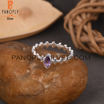 Amethyst Marquise 925 Sterling Silver Purple Ring