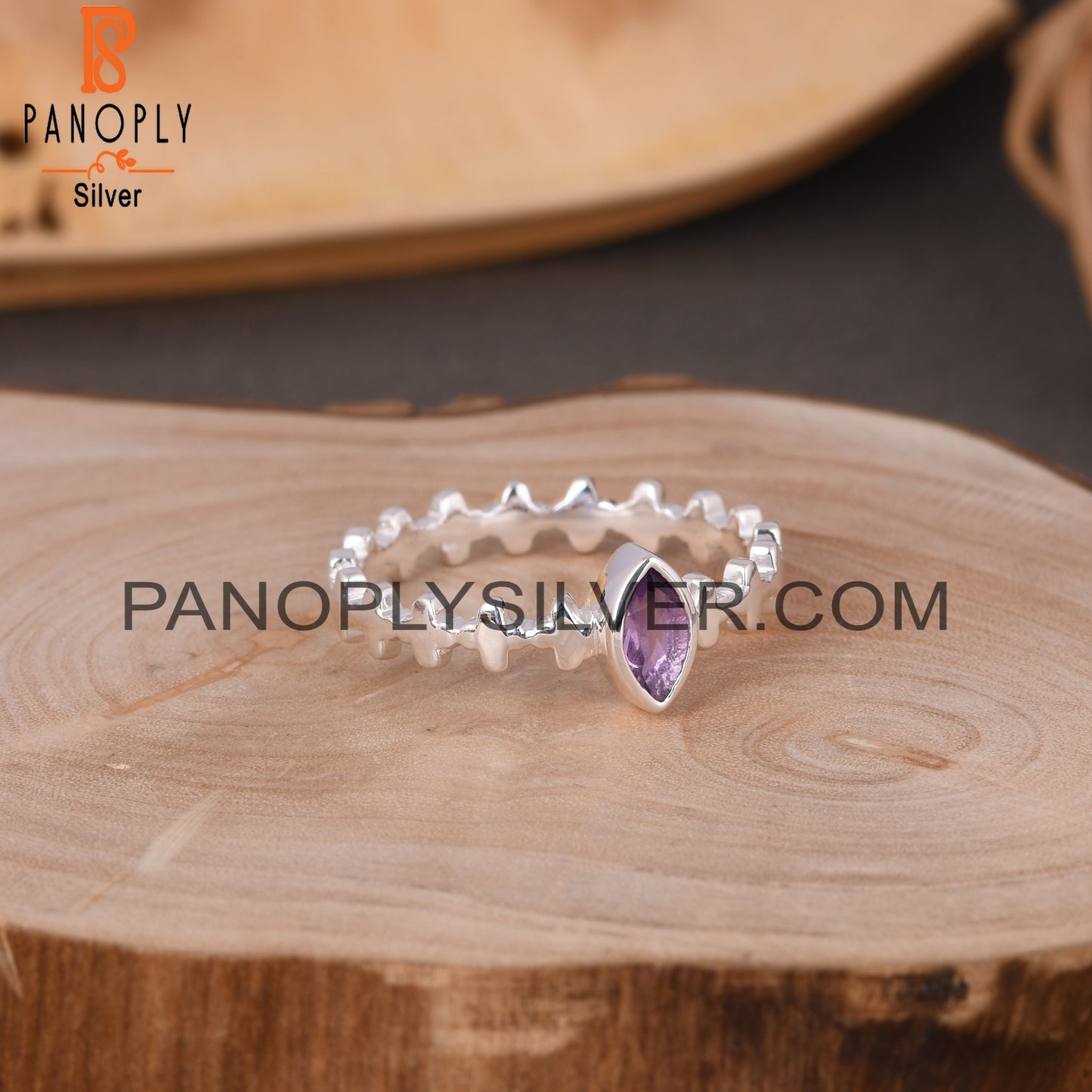 Amethyst Marquise 925 Sterling Silver Purple Ring