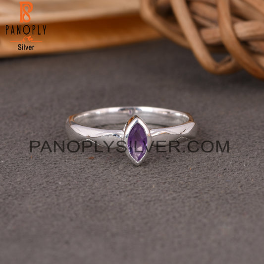 Amethyst Marquise 925 Sterling Silver Ring For Girls