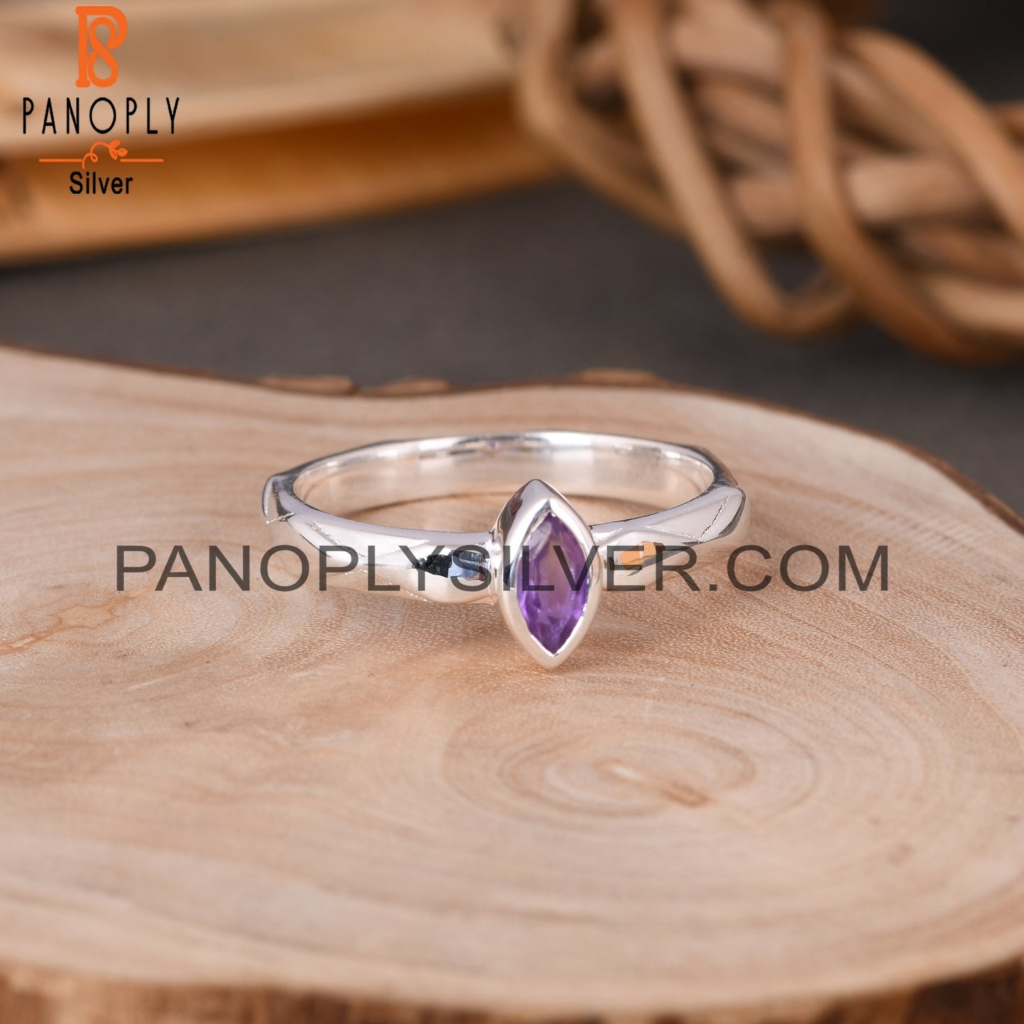 Amethyst Marquise 925 Sterling Silver Ring For Girls