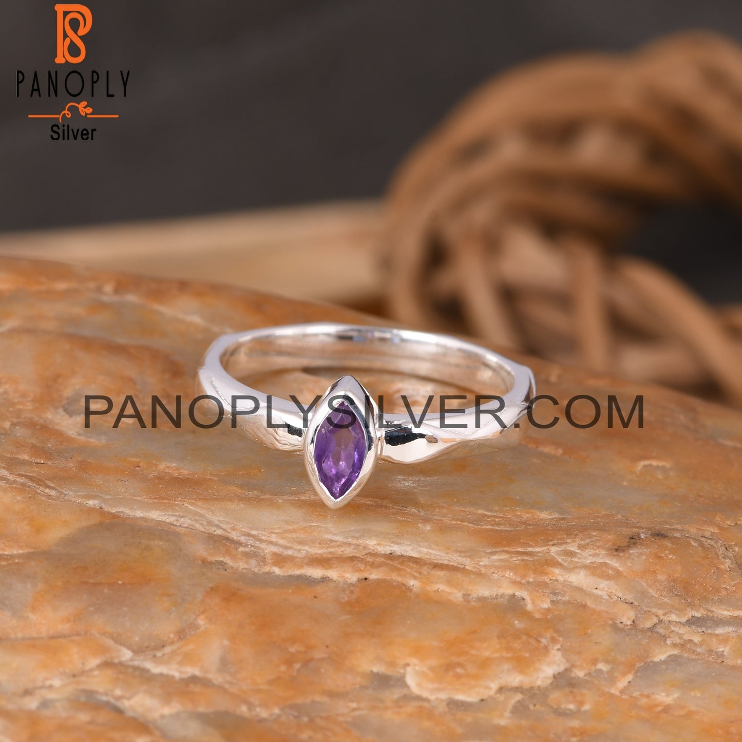 Amethyst Marquise 925 Sterling Silver Ring For Girls