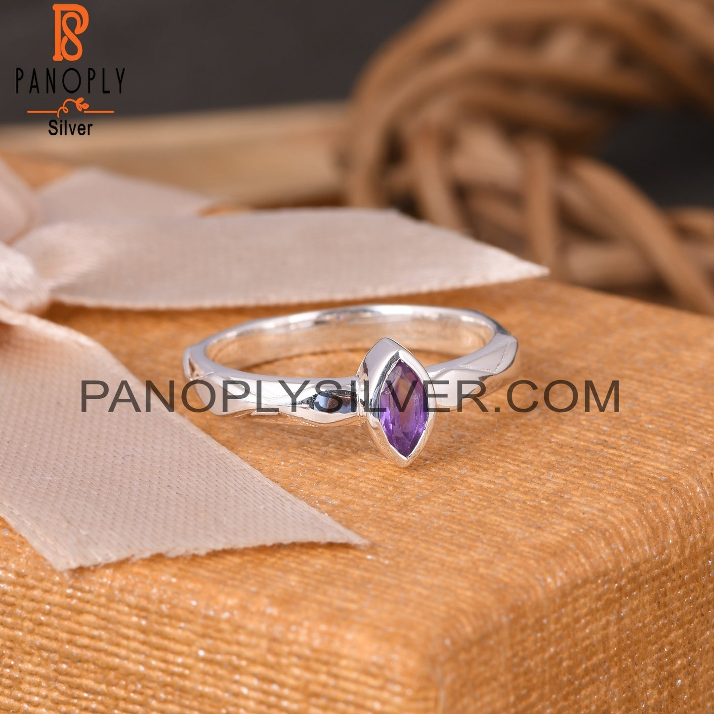 Amethyst Marquise 925 Sterling Silver Ring For Girls