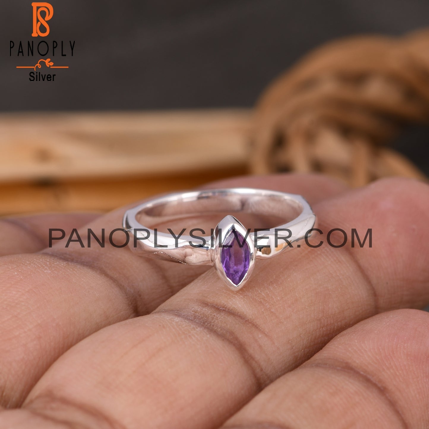 Amethyst Marquise 925 Sterling Silver Ring For Girls