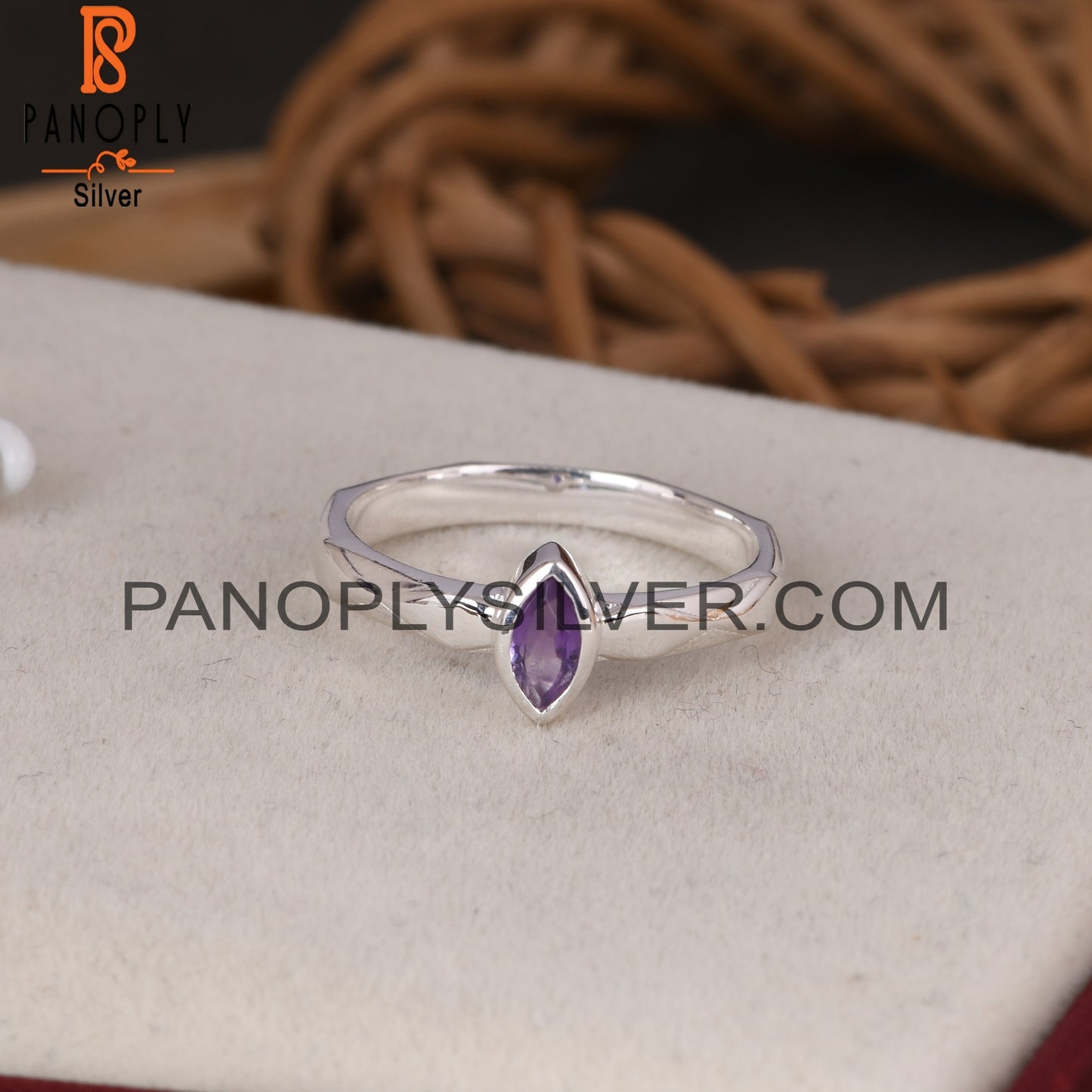 Amethyst Marquise 925 Sterling Silver Ring For Girls