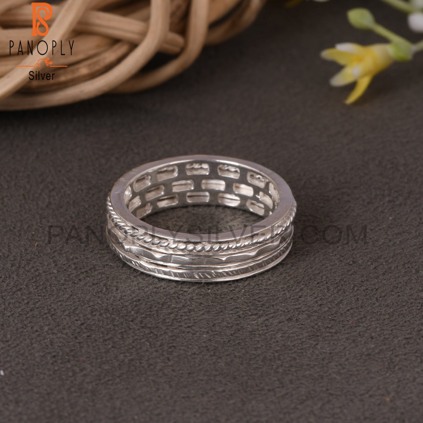 Plain 925 Sterling Silver Twisted Wire Ring