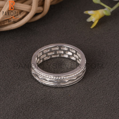 Plain 925 Sterling Silver Twisted Wire Ring