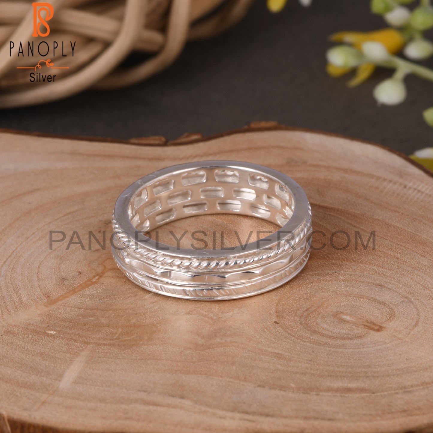 Plain 925 Sterling Silver Twisted Wire Ring