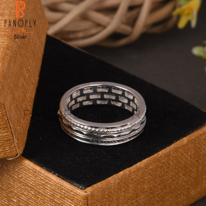 Plain 925 Sterling Silver Twisted Wire Ring