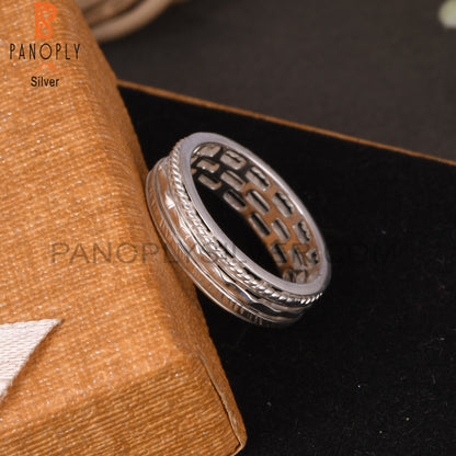 Plain 925 Sterling Silver Twisted Wire Ring