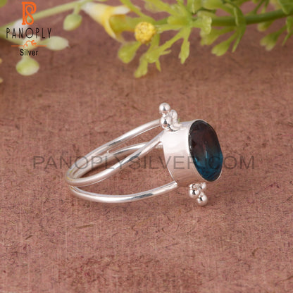 Bio Alexandrite Doublet Quartz Oval Shape 925 Silver Ring