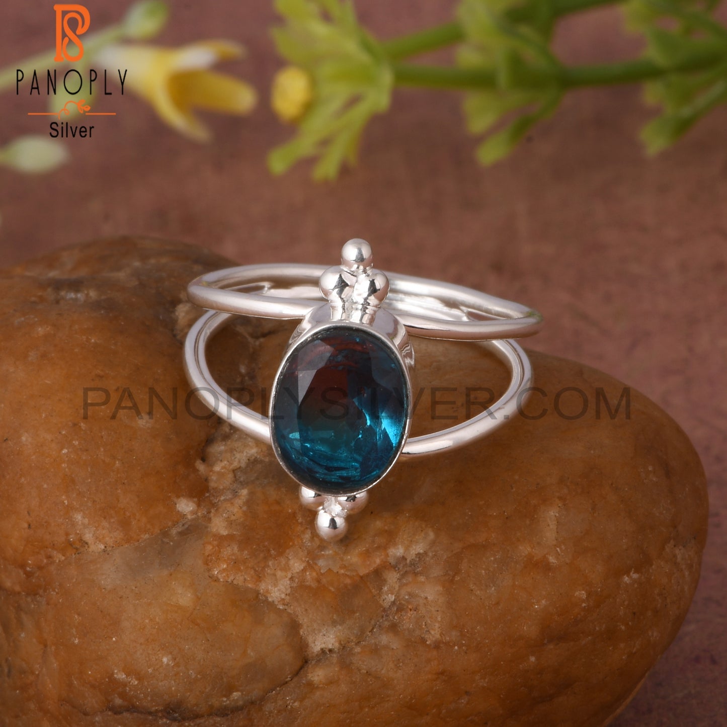 Bio Alexandrite Doublet Quartz Oval Shape 925 Silver Ring