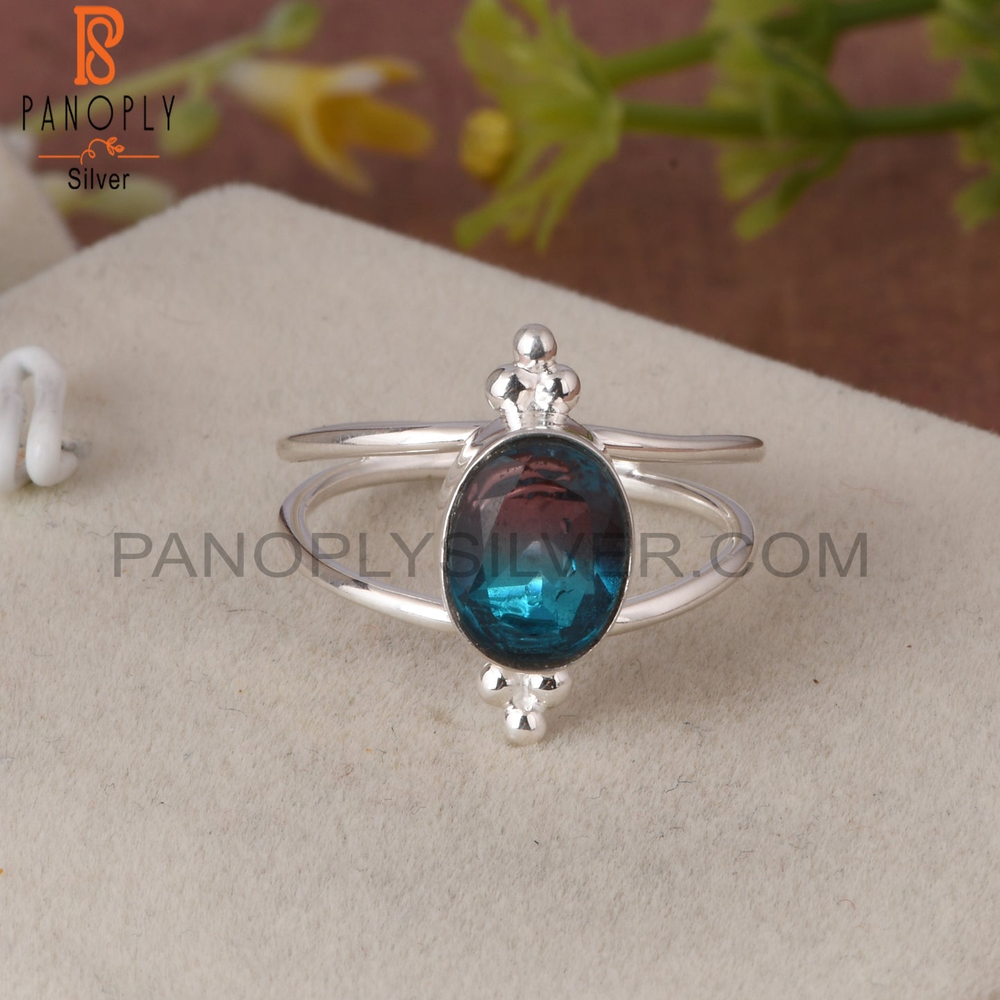 Bio Alexandrite Doublet Quartz Oval Shape 925 Silver Ring