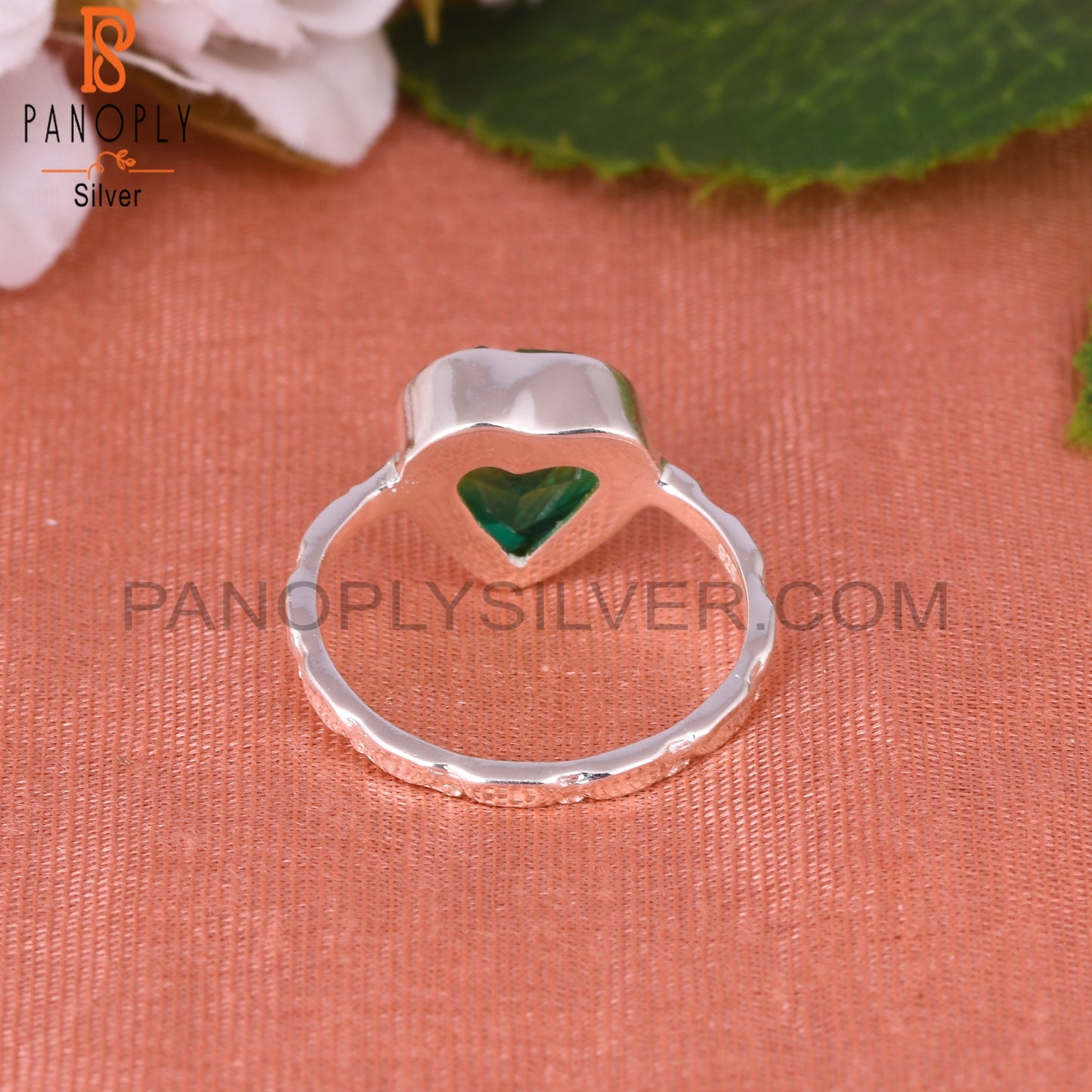 Bio Chrome Diopside Doublet Quartz Heart 925 Ring