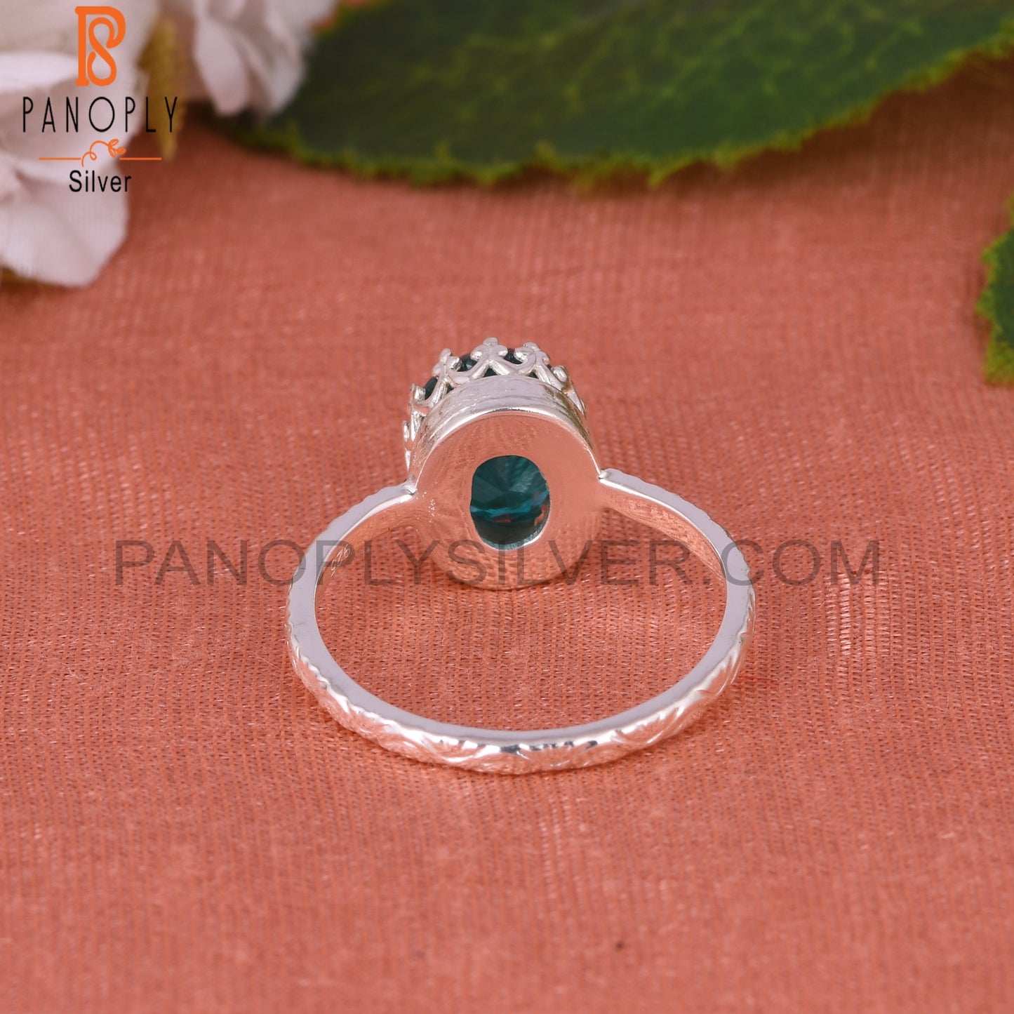 Santamaria Aquamarine Quartz Oval 925 Sterling Silver Ring