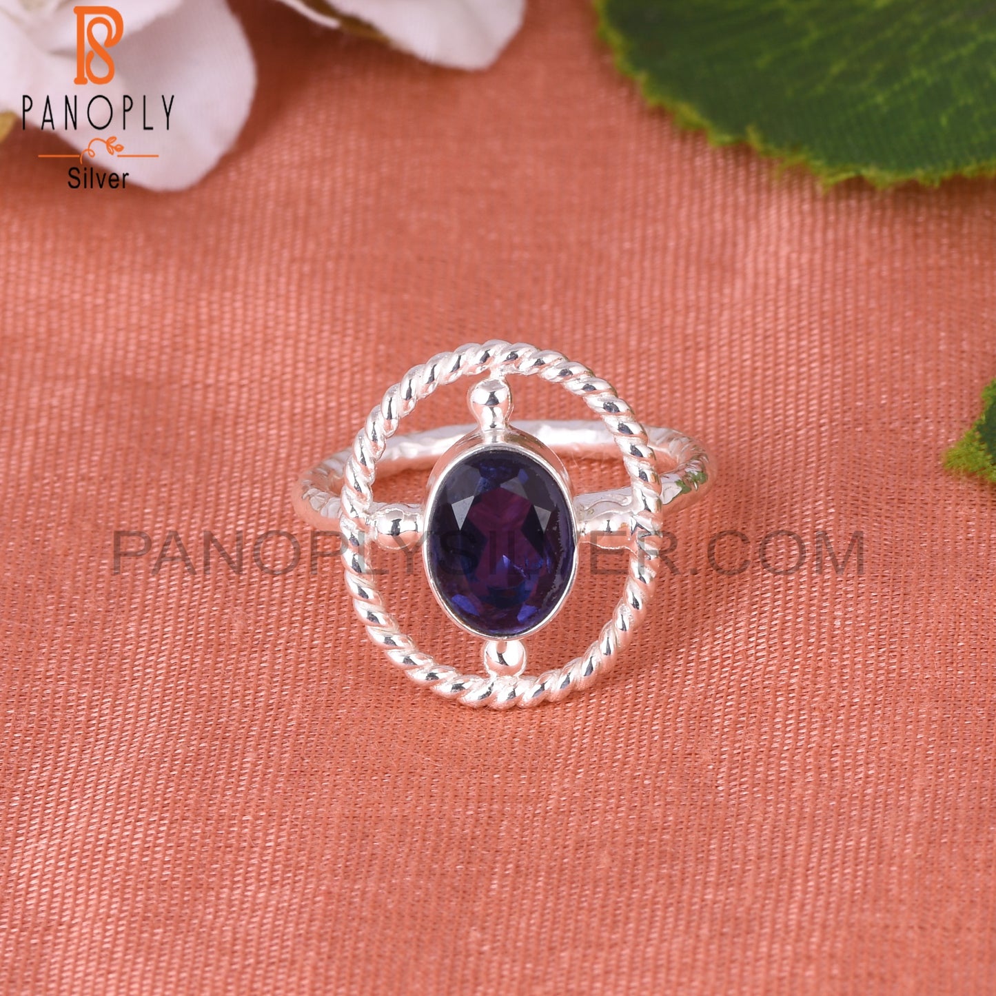 Doublet Amethyst Quartz Oval 925 Sterling Silver Ring