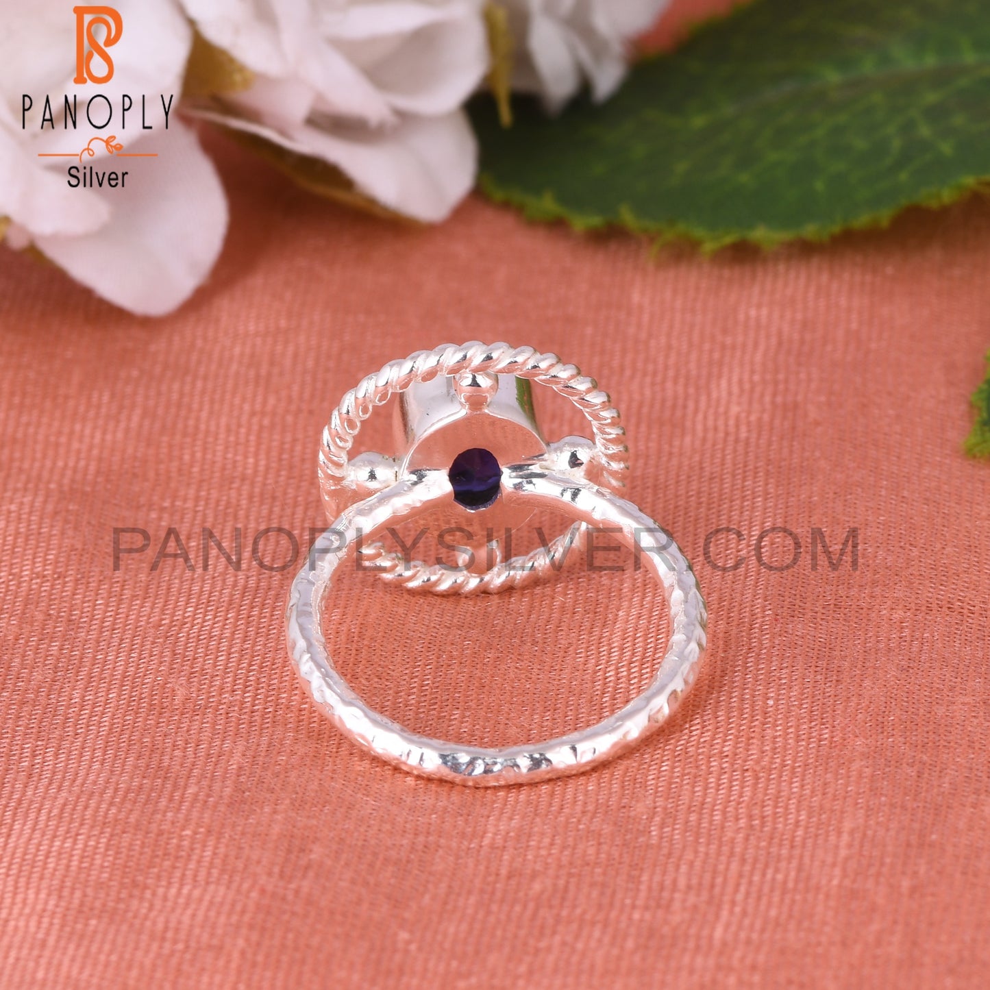 Doublet Amethyst Quartz Oval 925 Sterling Silver Ring