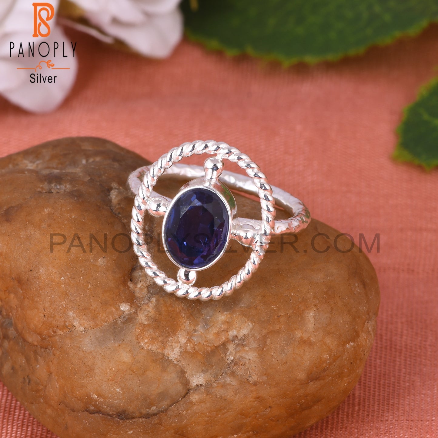 Doublet Amethyst Quartz Oval 925 Sterling Silver Ring