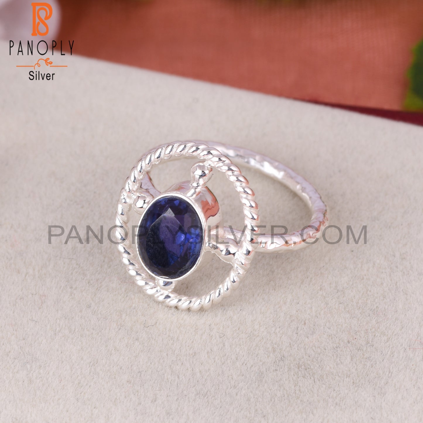 Doublet Amethyst Quartz Oval 925 Sterling Silver Ring