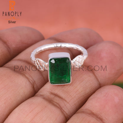 Doublet Zambian Emerald Quartz 925 Sterling Silver Ring