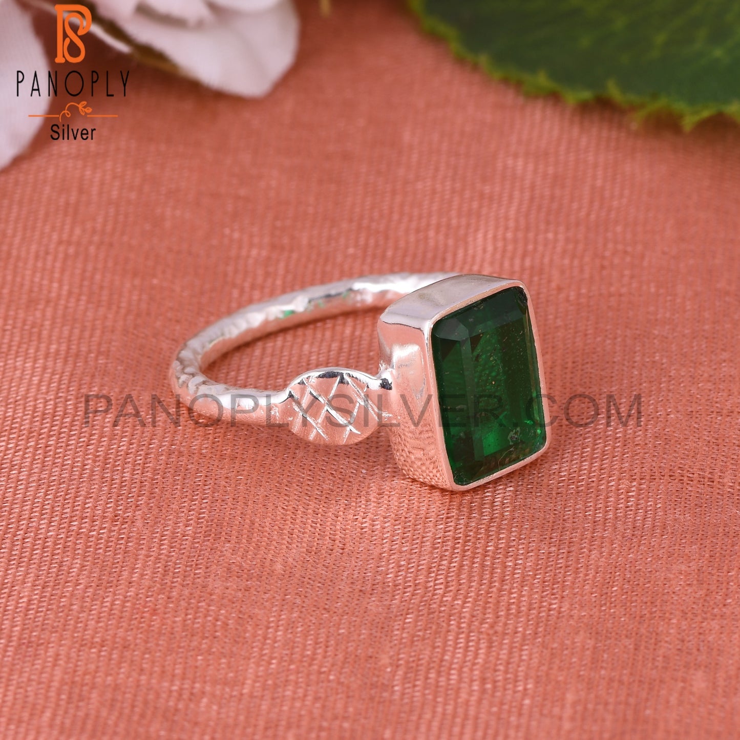 Doublet Zambian Emerald Quartz 925 Sterling Silver Ring