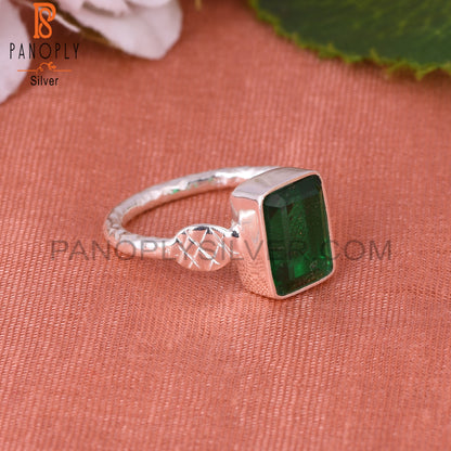 Doublet Zambian Emerald Quartz 925 Sterling Silver Ring