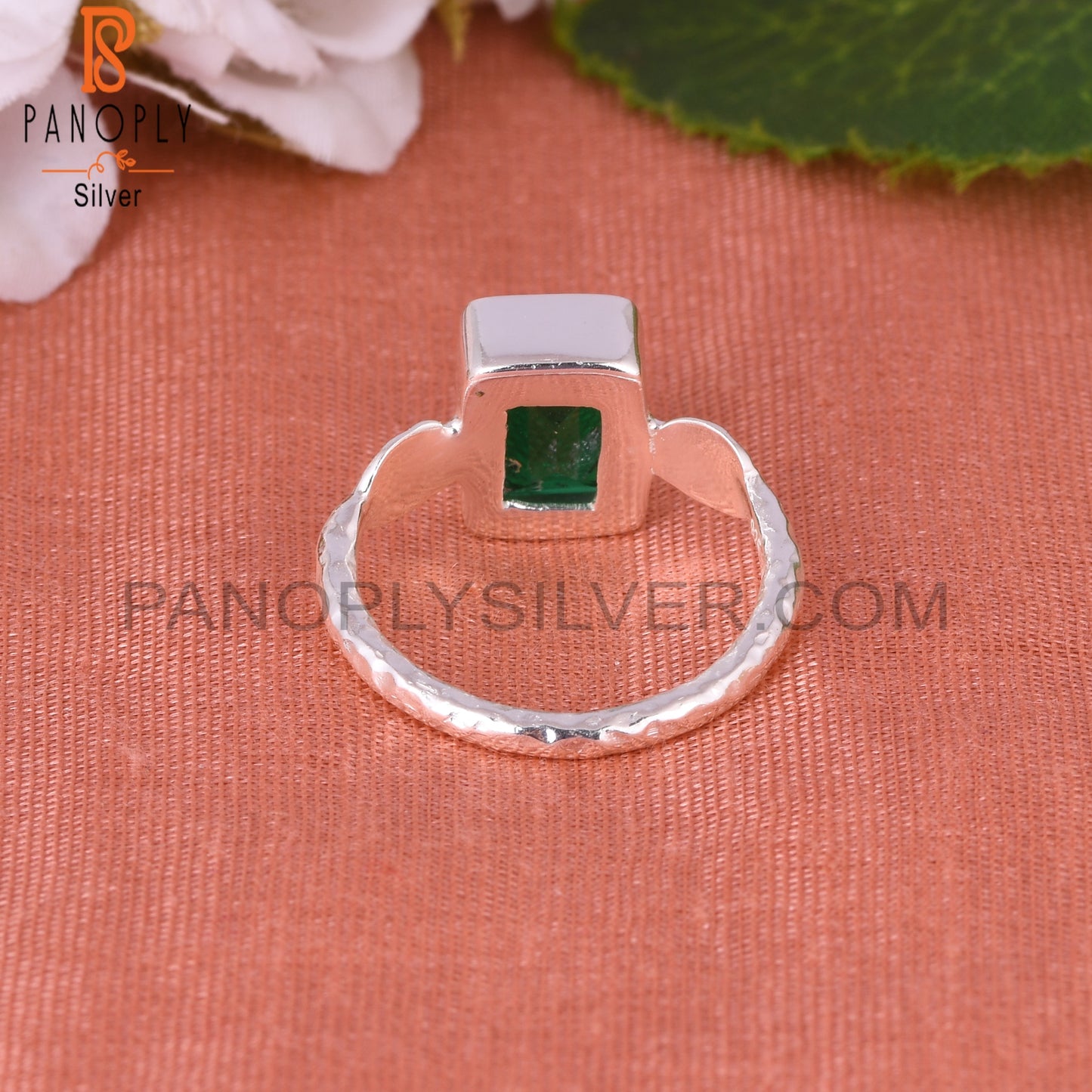 Doublet Zambian Emerald Quartz 925 Sterling Silver Ring