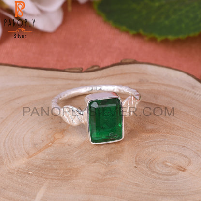 Doublet Zambian Emerald Quartz 925 Sterling Silver Ring