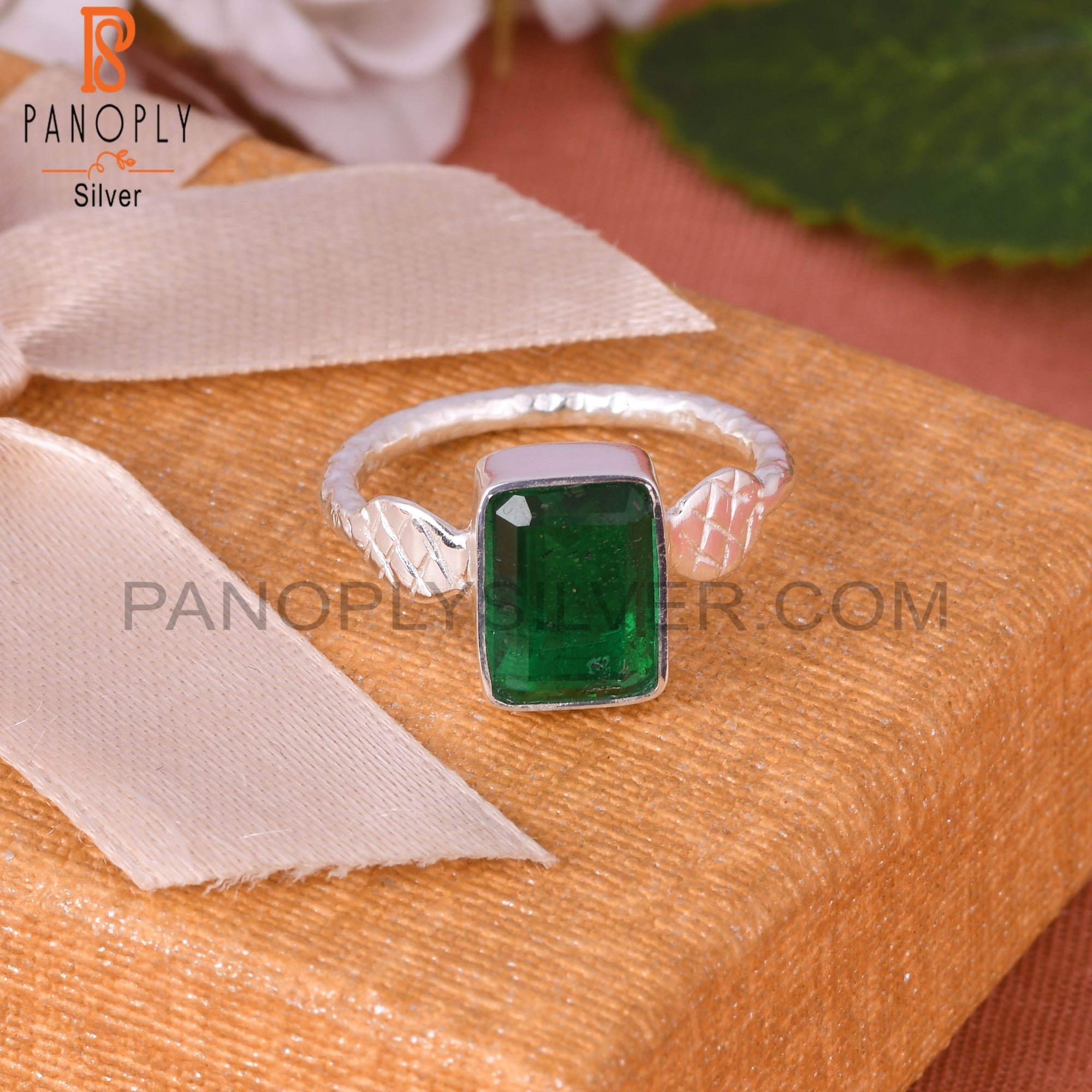 Clara Certified Emerald (Panna) 5.5cts or 6.25ratti 4 Prongs Silver Ring  for men and women-10 : Clara: Amazon.in: Fashion