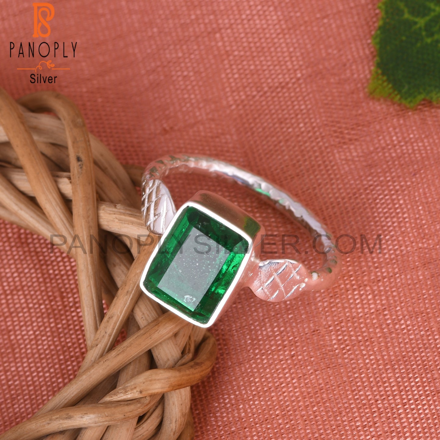 Doublet Zambian Emerald Quartz 925 Sterling Silver Ring