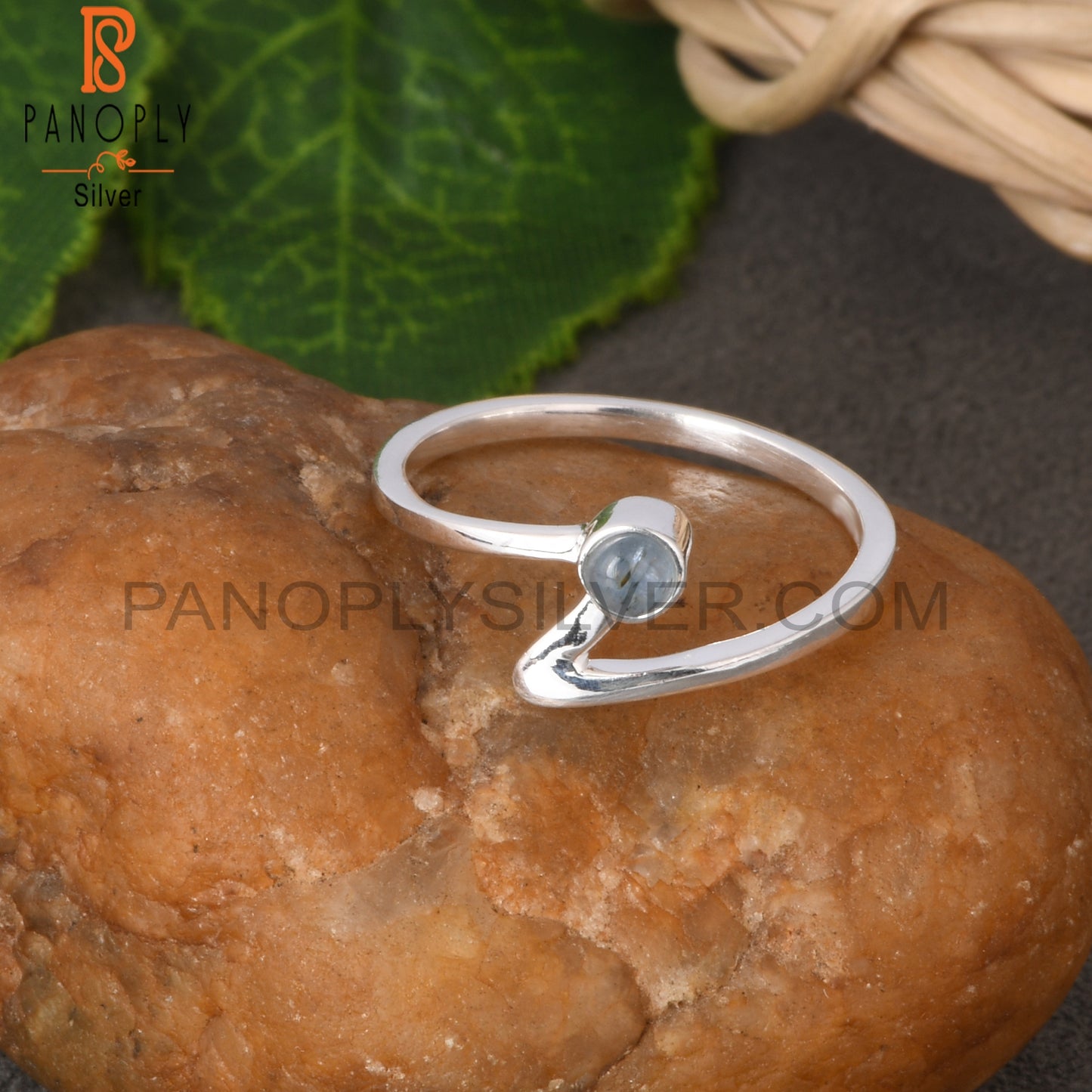 Kyanite Round Shape 925 Sterling Silver Ring