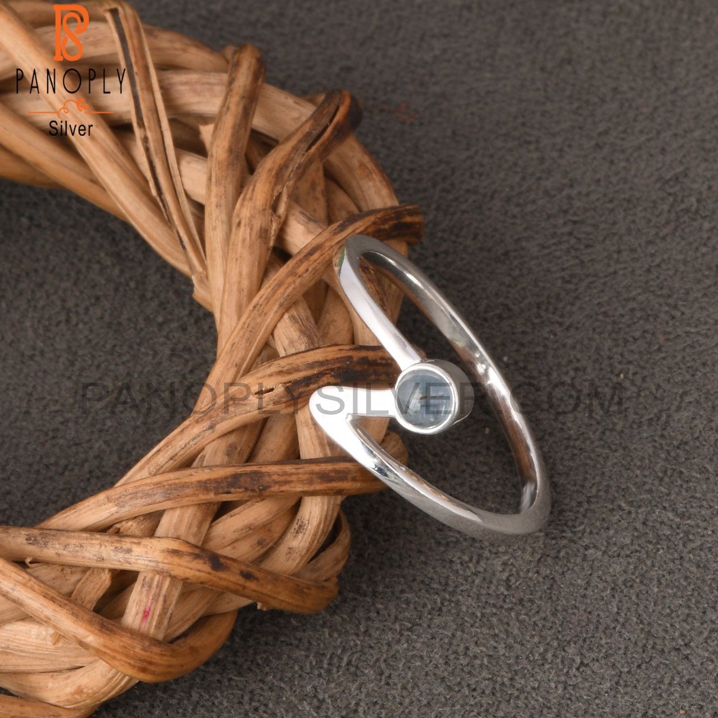 Kyanite Round Shape 925 Sterling Silver Ring